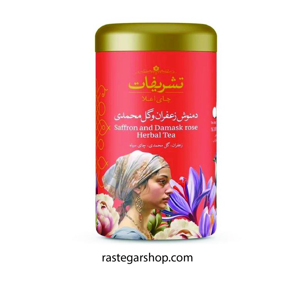 دمنوش کیسه ای زعفران و گل‌محمدی تشریفات