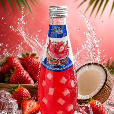 بلوبنگ شیشه تکه نارگیل با طعم توت فرنگی